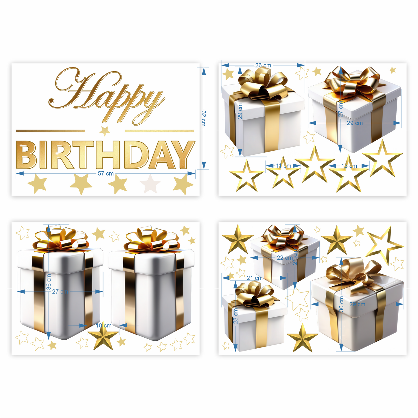 Birthday Sign Writing Kit - Gold Presents