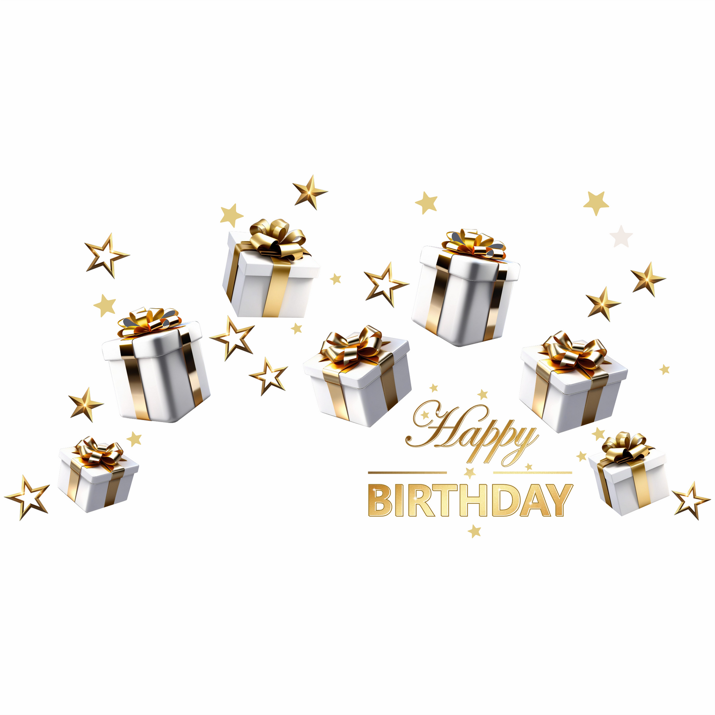 Birthday Sign Writing Kit - Gold Presents