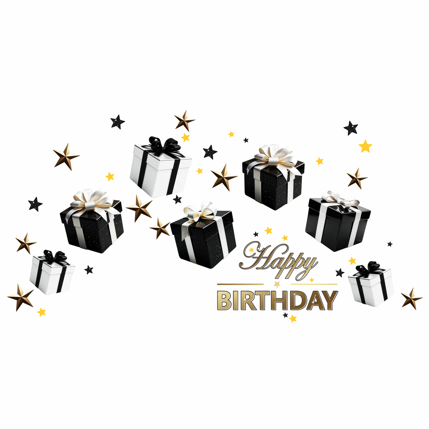 Birthday Sign Writing Kit - Black and White Presents