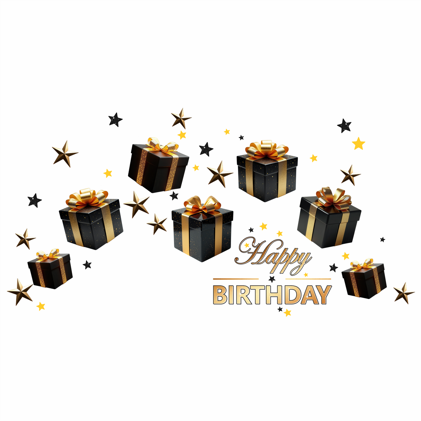 Birthday Sign Writing Kit - Black and Gold Presents