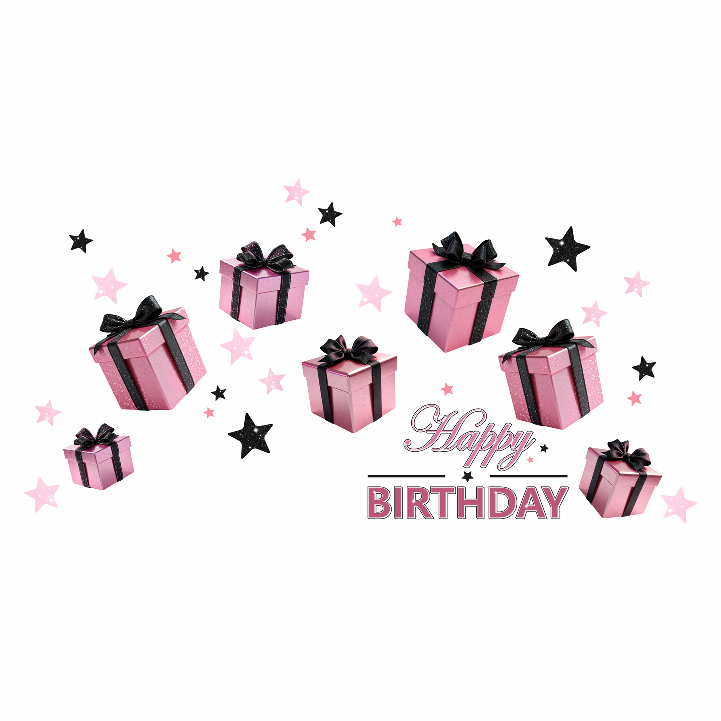 Birthday Sign Writing Kit - Pink and Black Presents