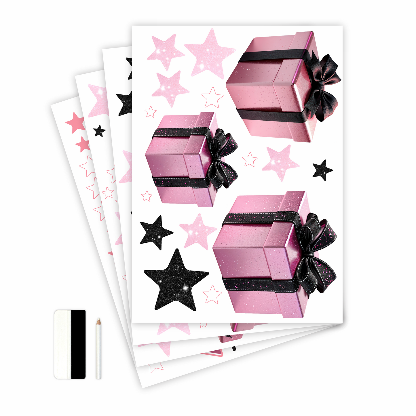 Birthday Sign Writing Kit - Pink and Black Presents