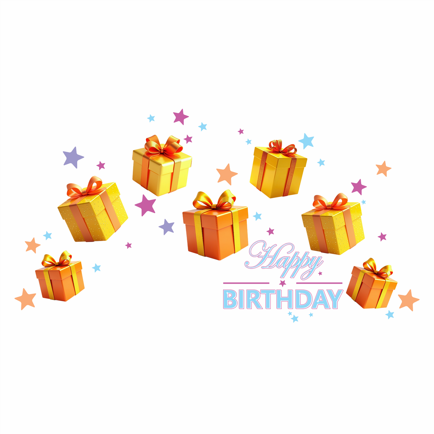 Birthday Sign Writing Kit - Yellow and Orange Presents