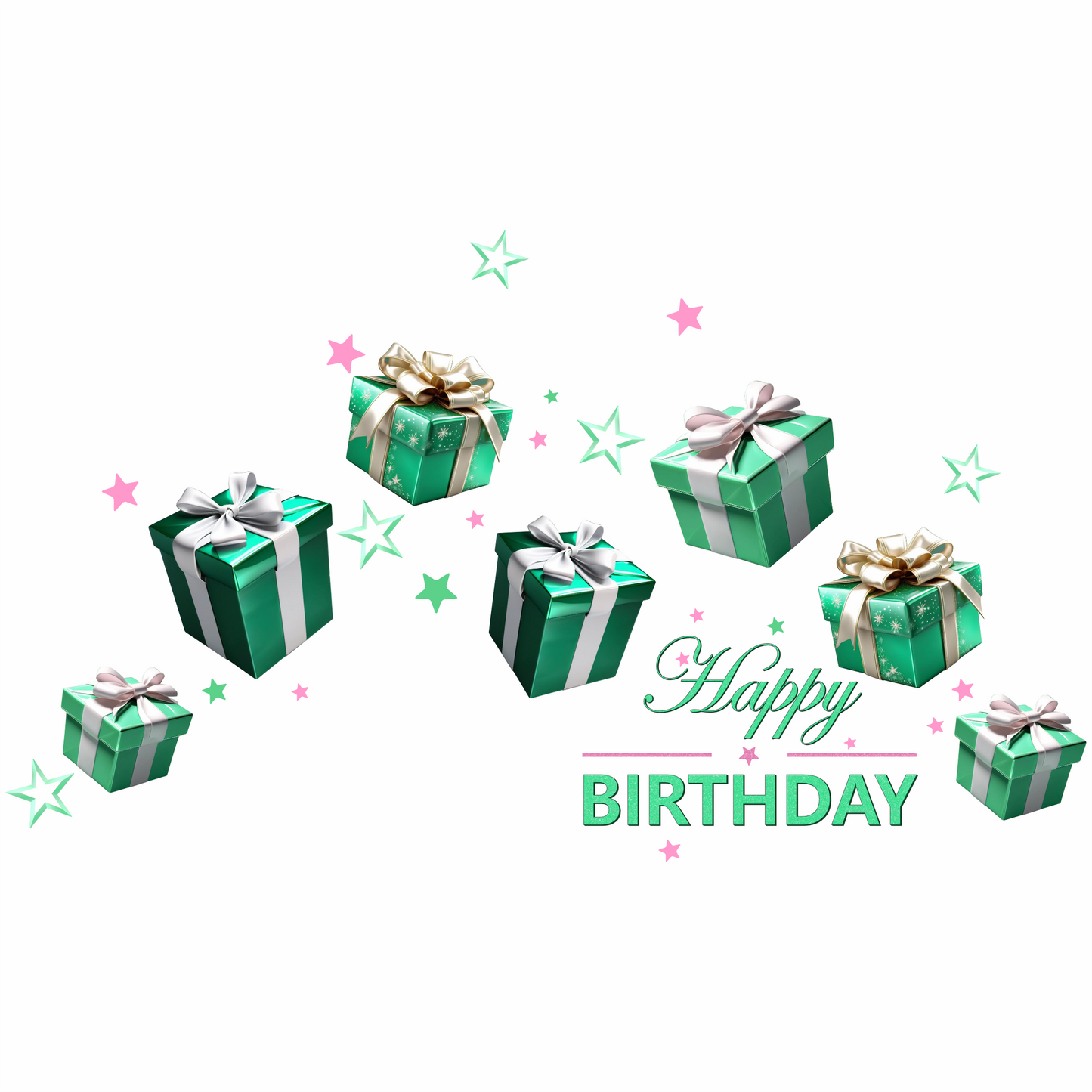 Birthday Sign Writing Kit - Green and White Presents