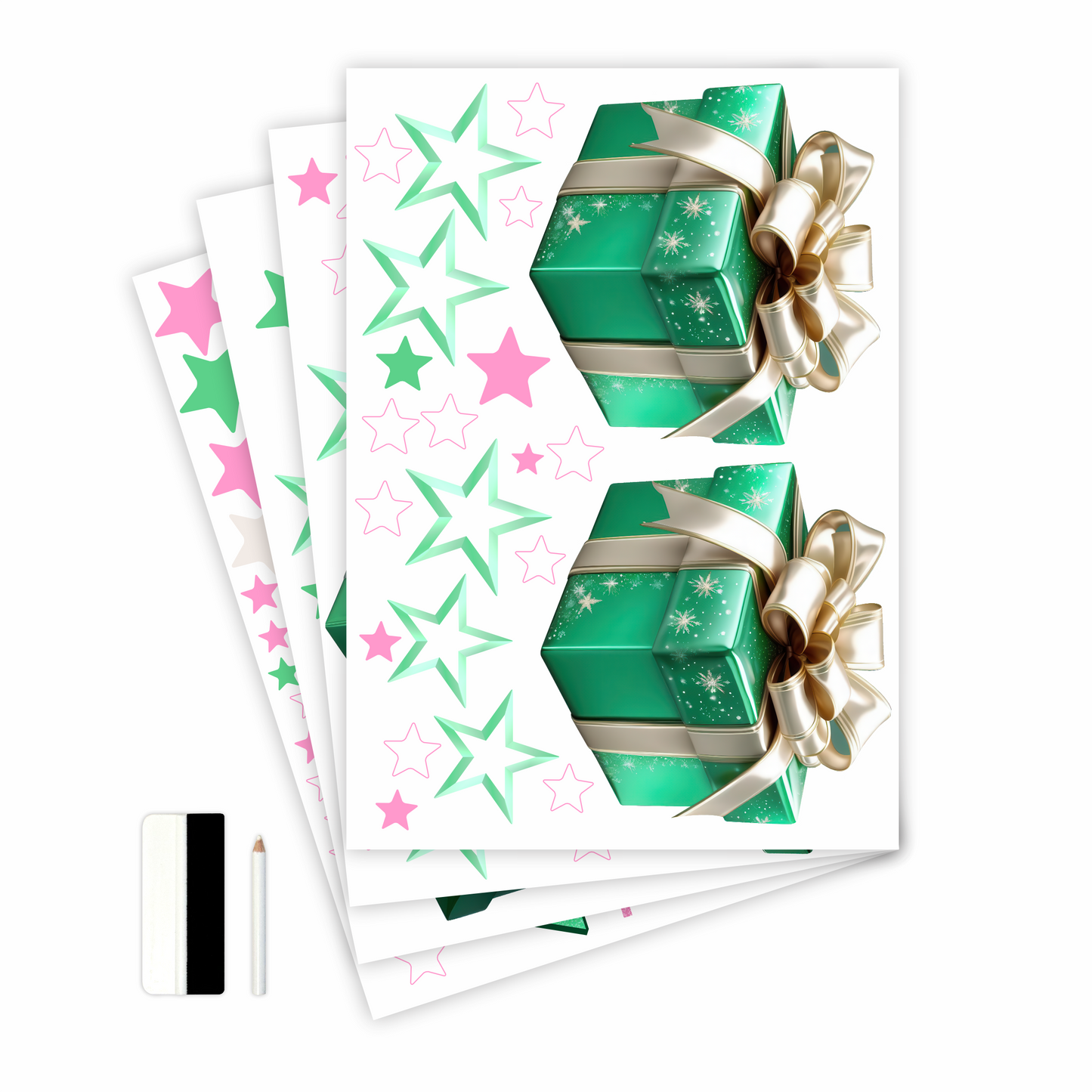 Birthday Sign Writing Kit - Green and White Presents