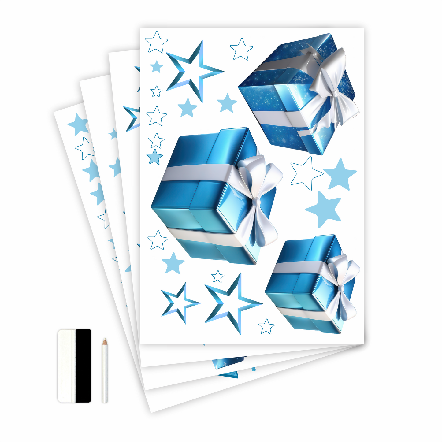 Birthday Sign Writing Kit - Light Blue and White Presents