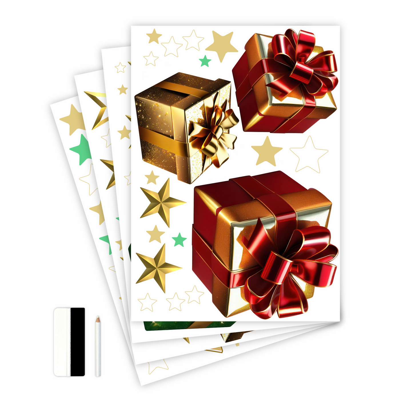 Birthday Sign Writing Kit - Gold, Green and Red Presents