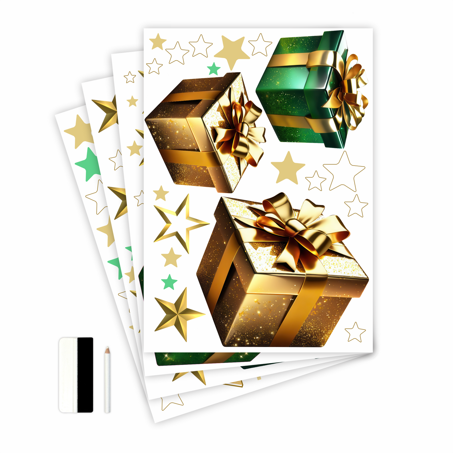 Birthday Sign Writing Kit - Green and Gold Presents