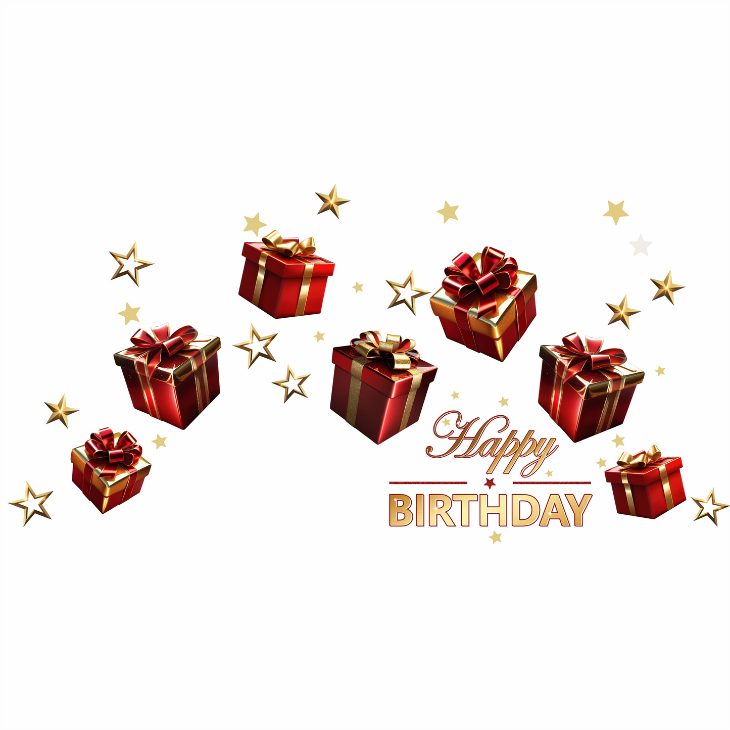 Birthday Sign Writing Kit - Red and Gold Presents
