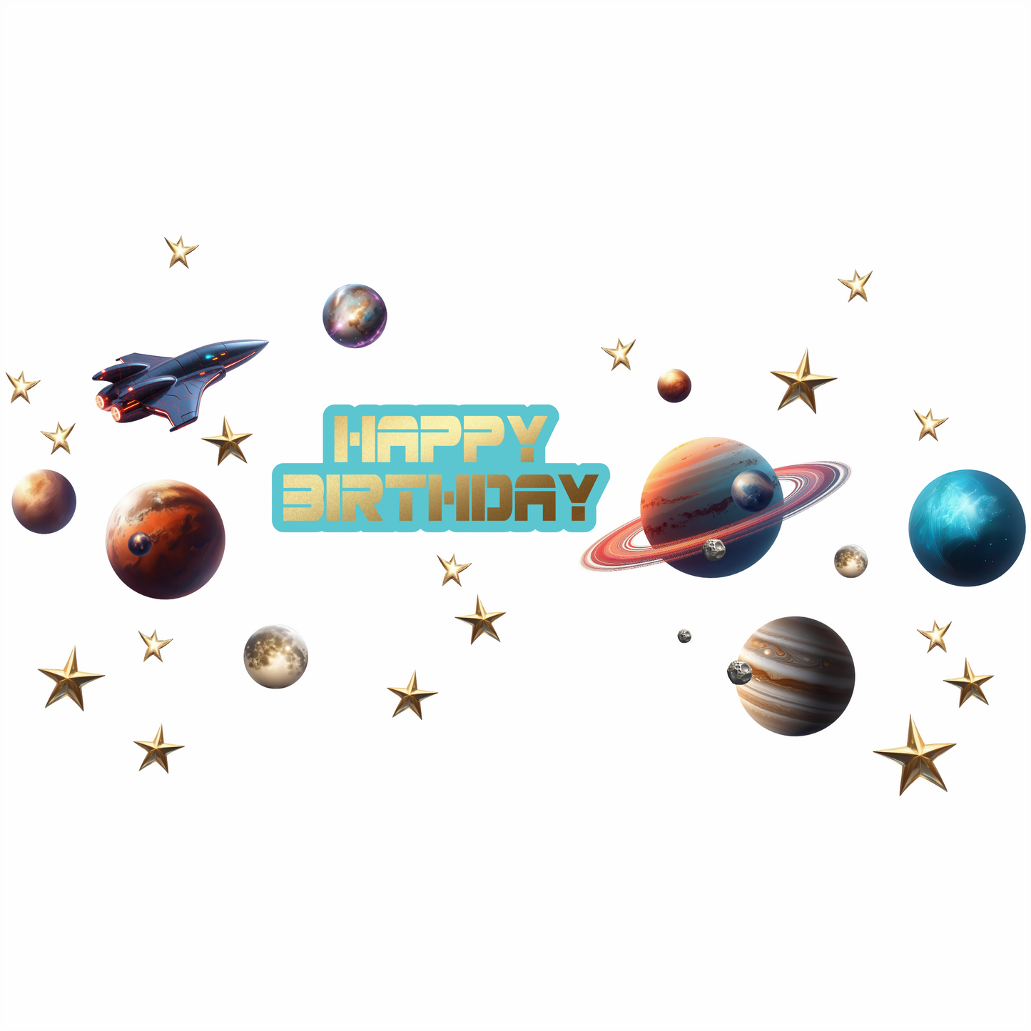Birthday Sign Writing Kit - Outer Space