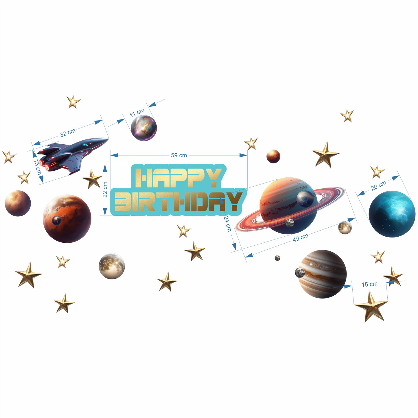 Birthday Sign Writing Kit - Outer Space
