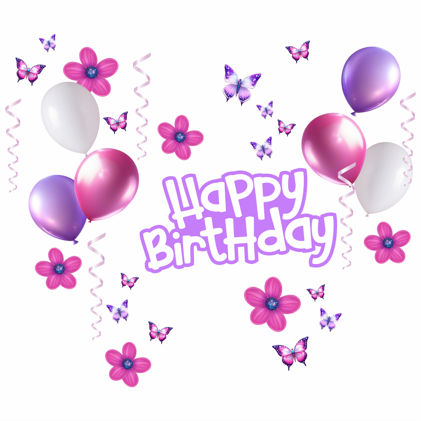 Birthday Sign Writing Kit - Balloons, Flowers and Butterflies