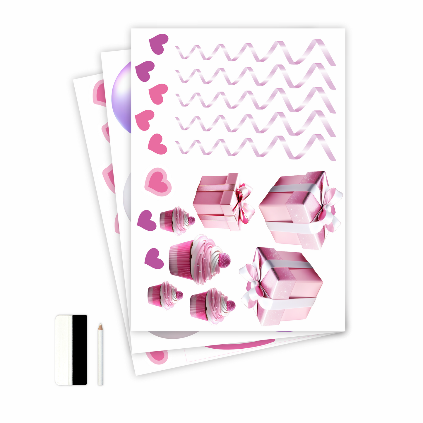 Birthday Sign Writing Kit - Balloons, Cupcakes and Hearts