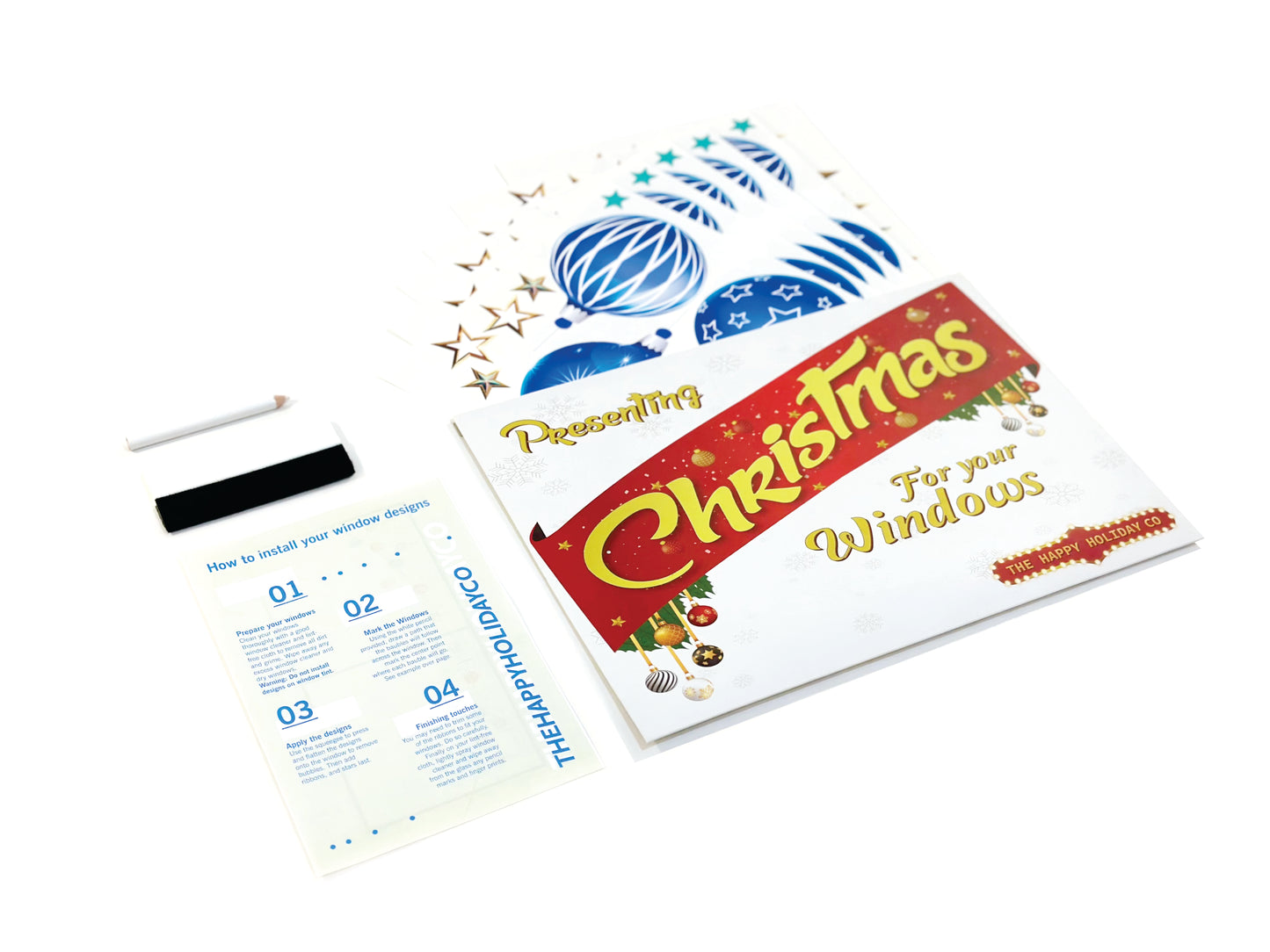Christmas Sign Writing Kit - Blue and White