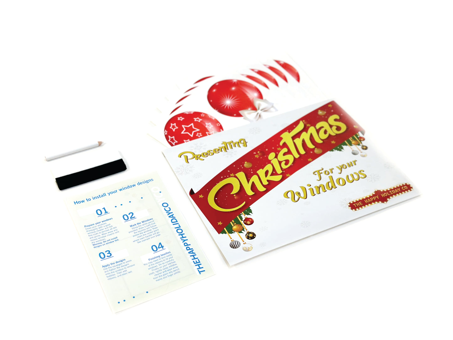 Christmas Sign Writing Kit - Red with Bows