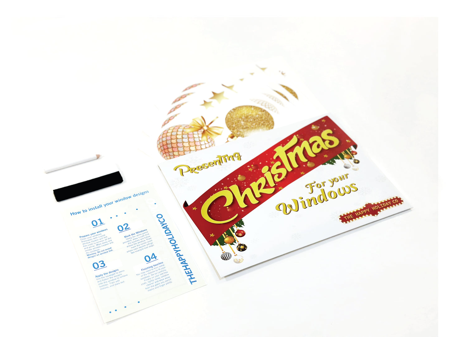 Christmas Sign Writing Kit - Glitter and Gold