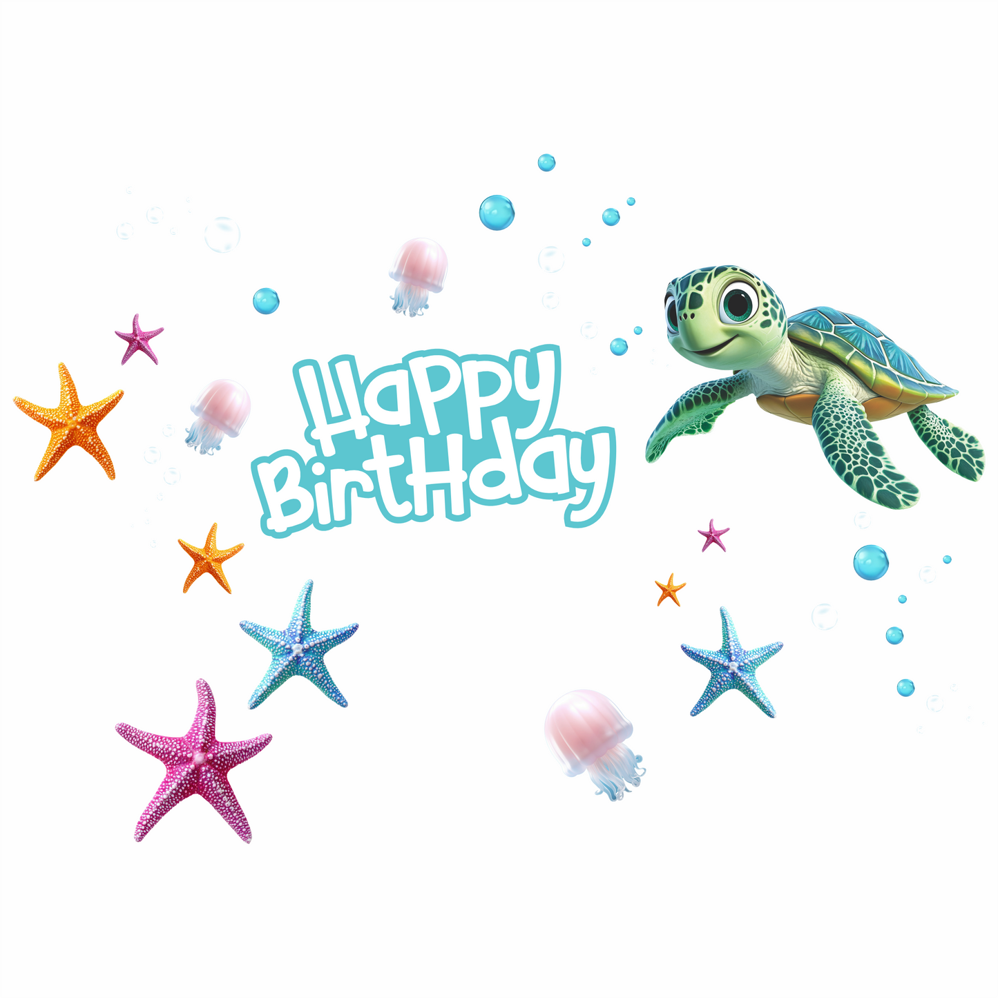 Birthday Sign Writing Kit - Turtle - Blue Theme