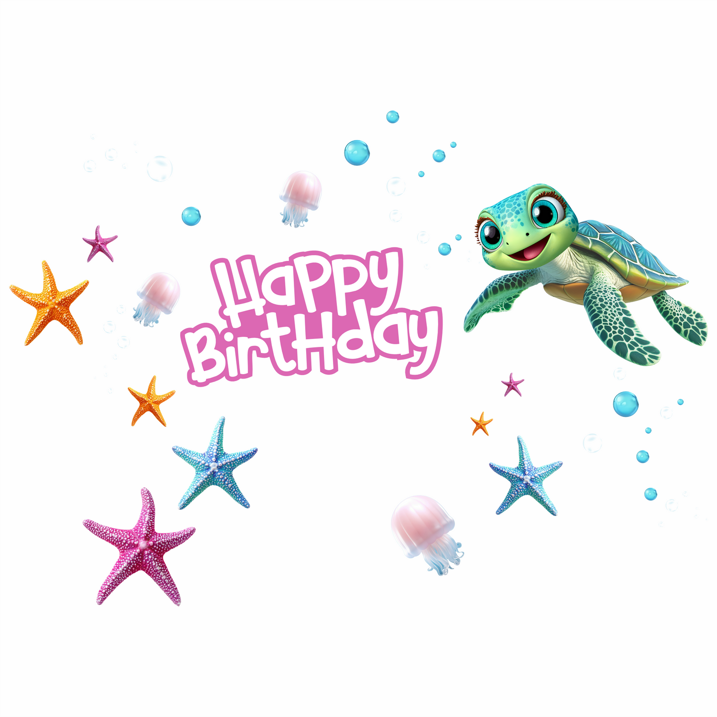 Birthday Sign Writing Kit - Turtle - Pink Theme