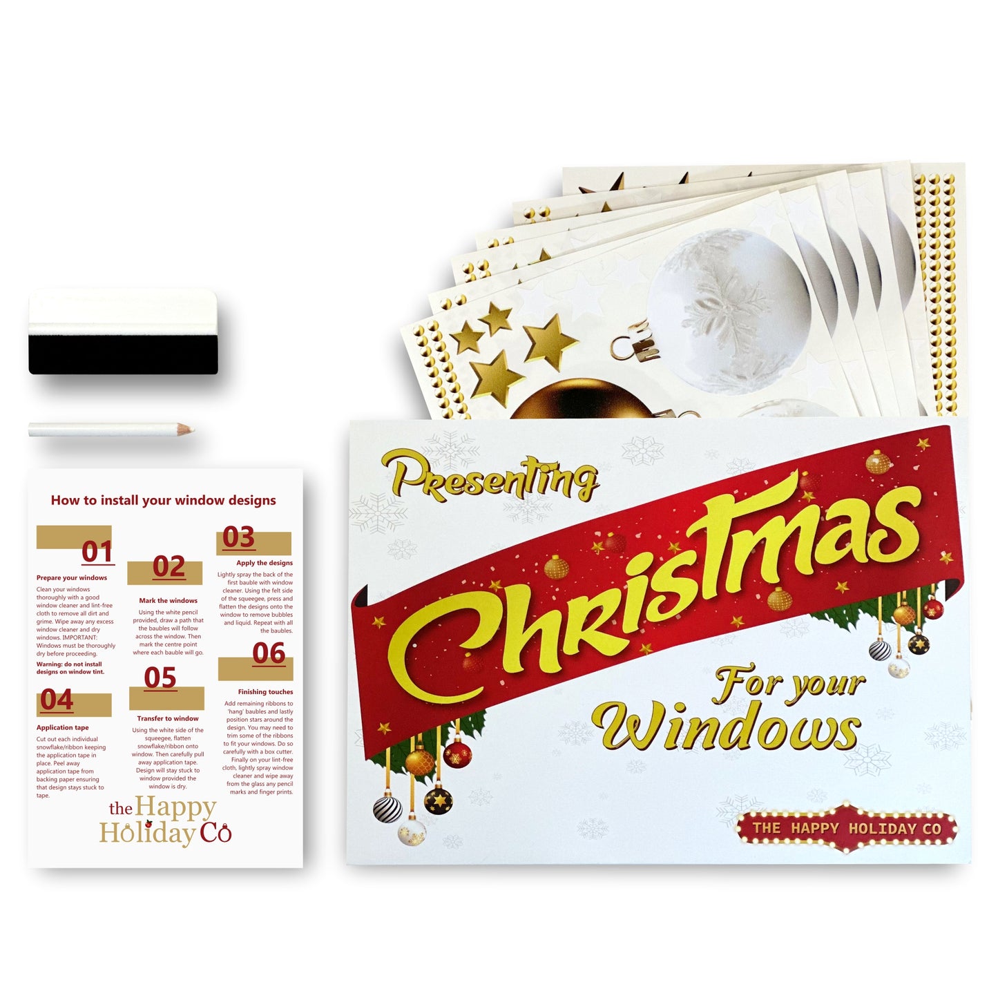 Christmas Sign Writing Kit - White and Gold