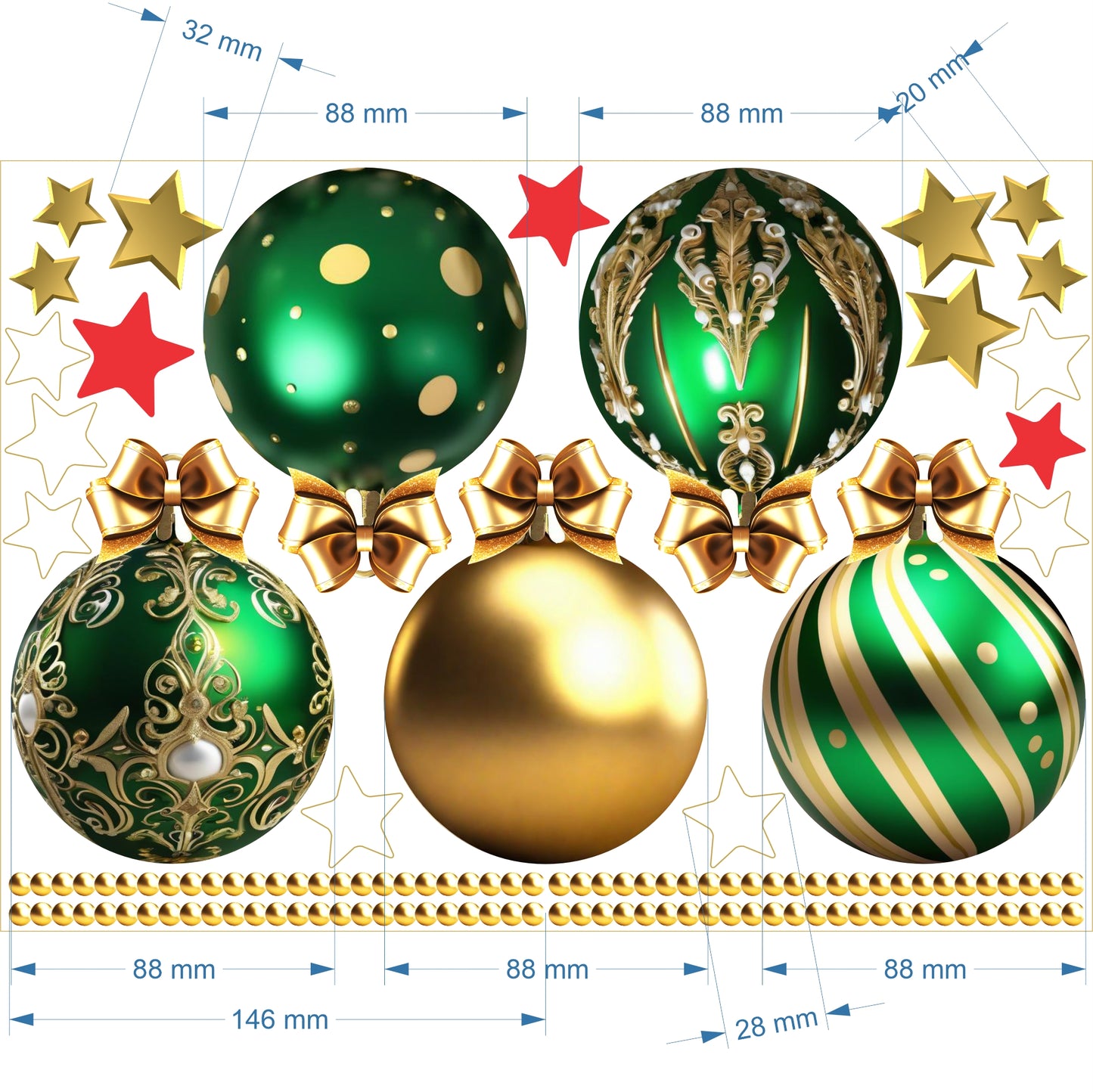 Christmas Sign Writing Kit - Green & Gold
