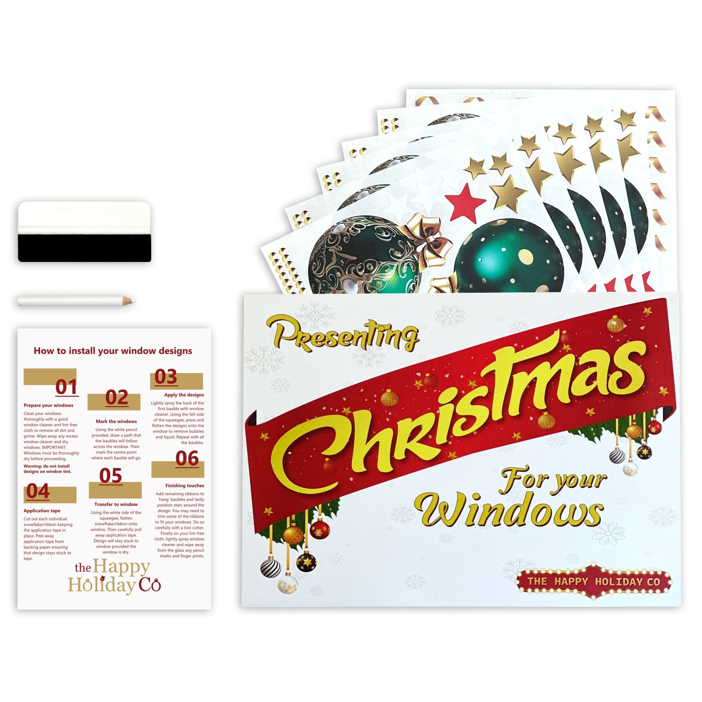 Christmas Sign Writing Kit - Green & Gold