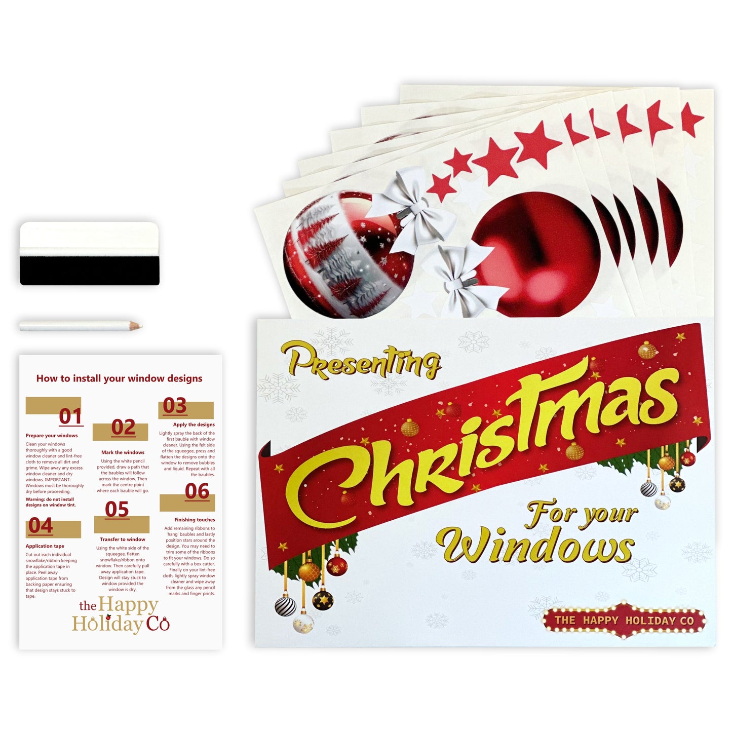 Christmas Sign Writing Kit - Red & White + Snow