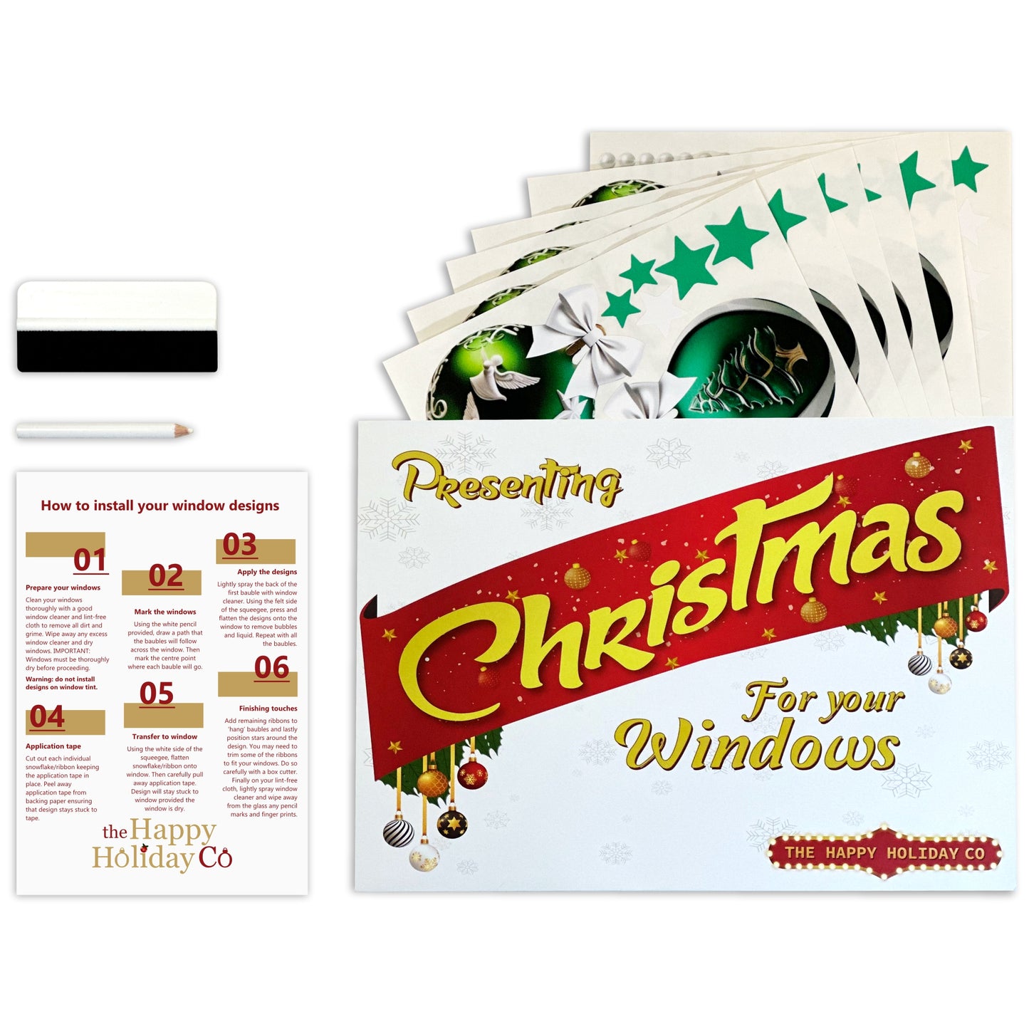 Christmas Sign Writing Kit - Green & White + Snow