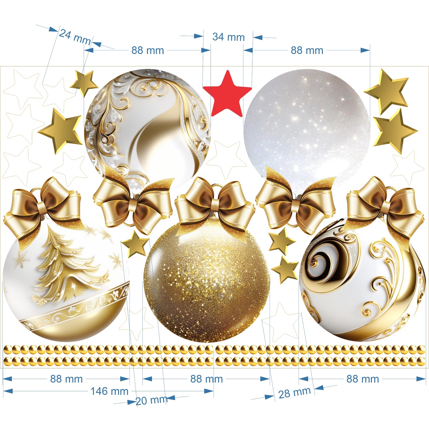 Christmas Sign Writing Kit - Gold Glitter Tree