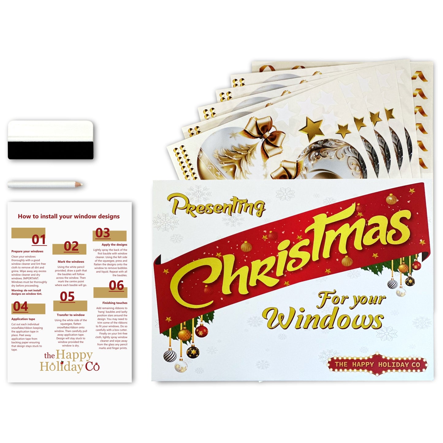 Christmas Sign Writing Kit - Gold Glitter Tree