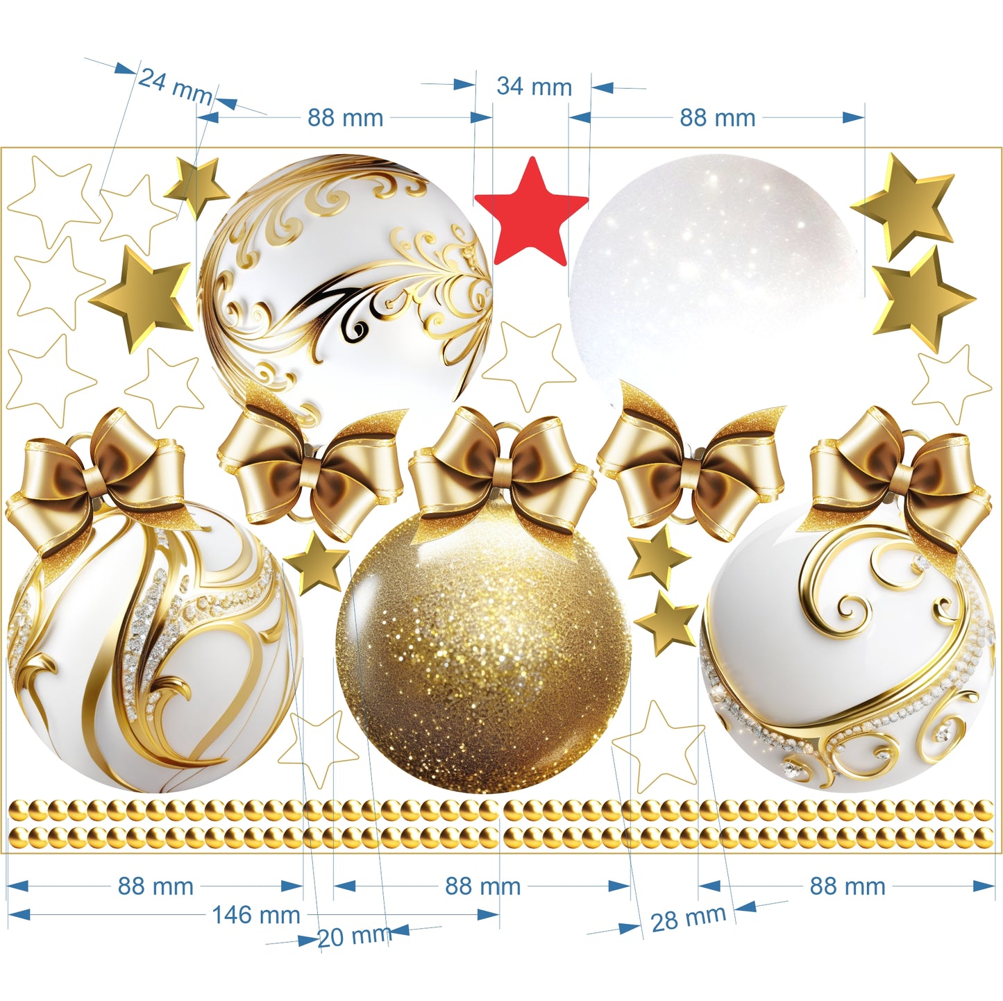 Christmas Sign Writing Kit - Gold Diamond Swirl