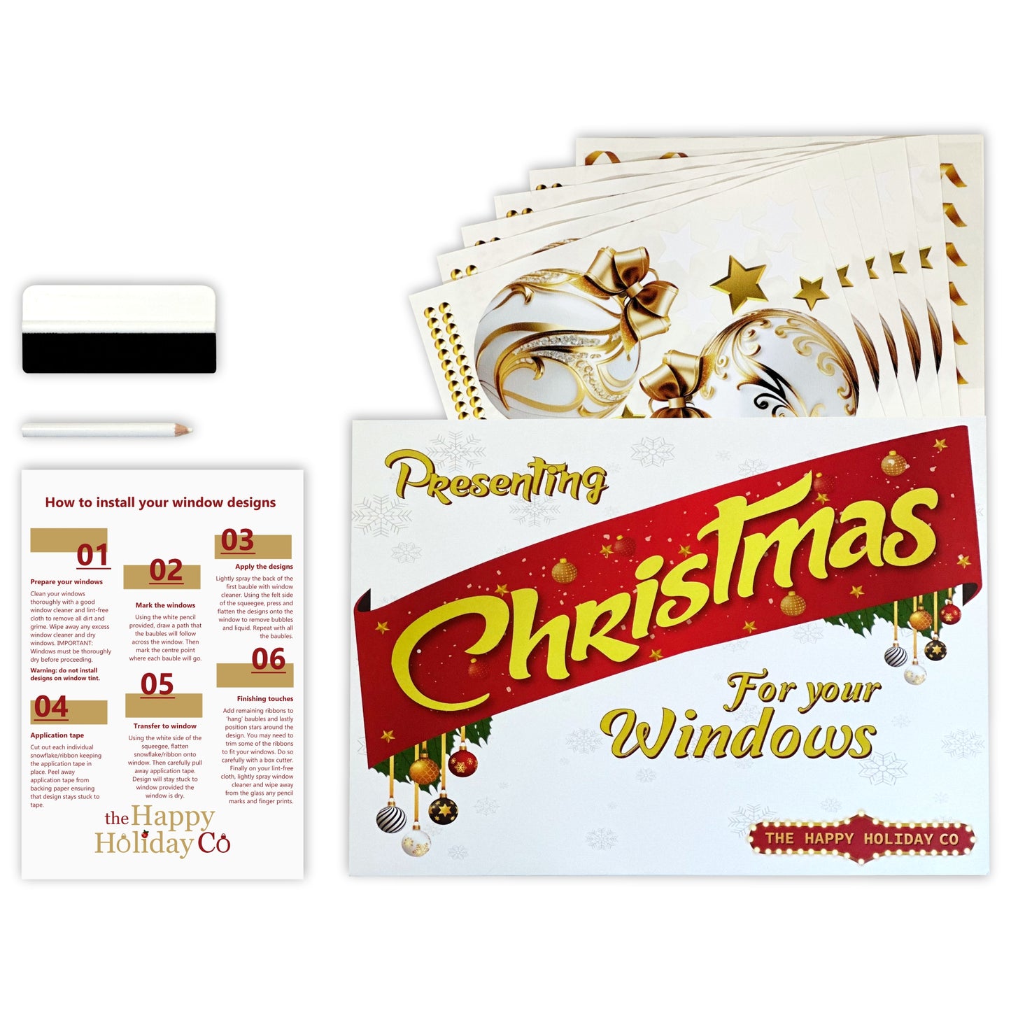 Christmas Sign Writing Kit - Gold Diamond Swirl