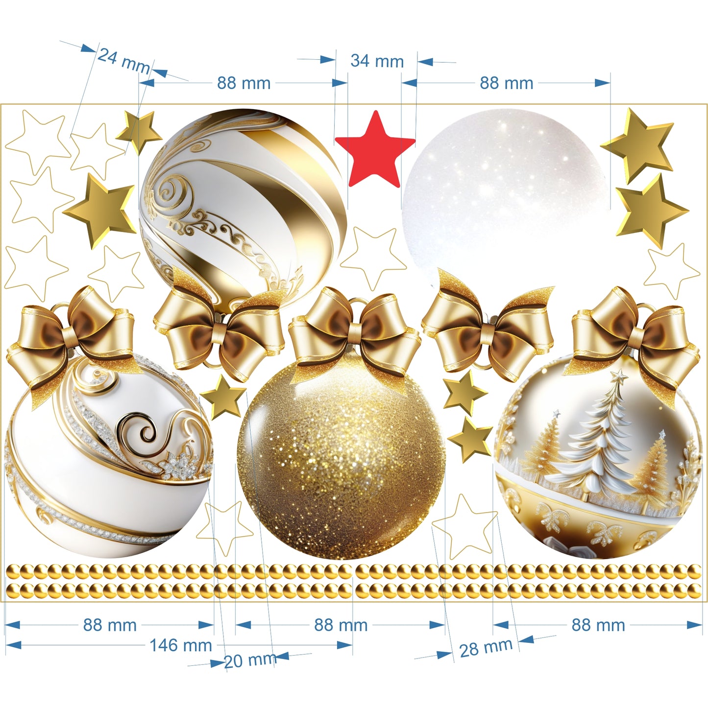Christmas Sign Writing Kit - Gold Silver Tree