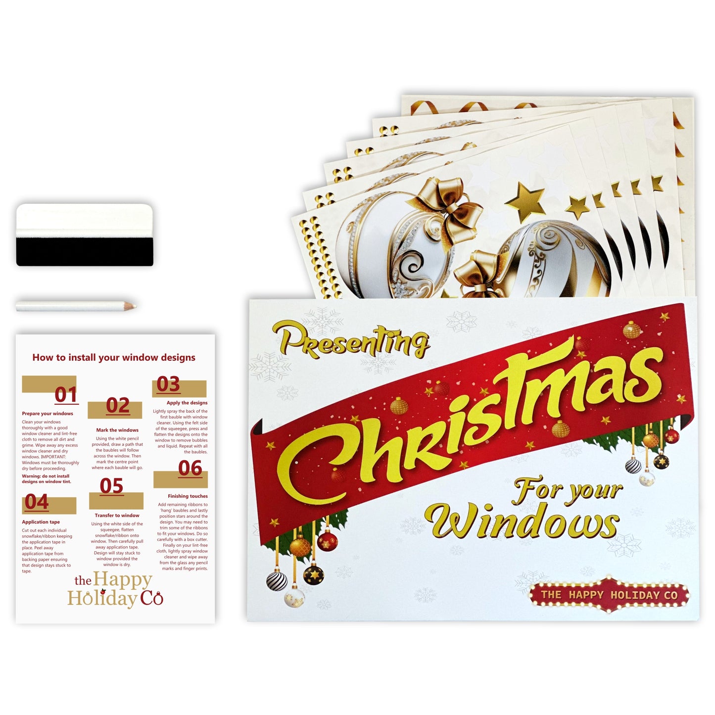 Christmas Sign Writing Kit - Gold Silver Tree