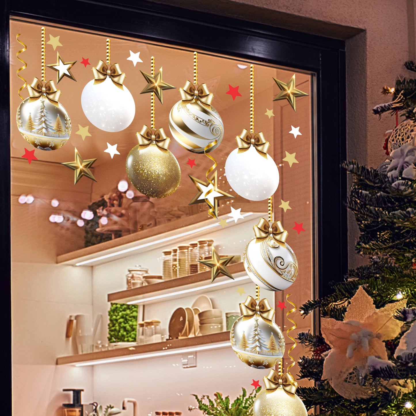Christmas Sign Writing Kit - Gold Silver Tree