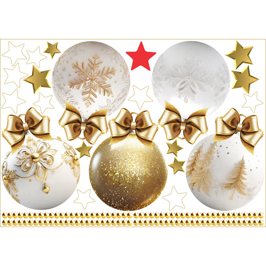 Christmas Sign Writing Kit - Gold bow and white