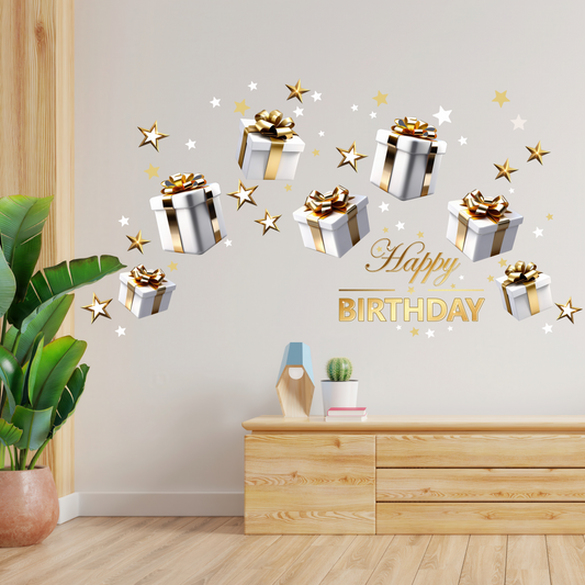 Birthday Sign Writing Kit - Gold Presents