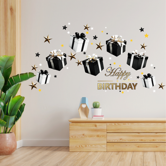 Birthday Sign Writing Kit - Black and White Presents