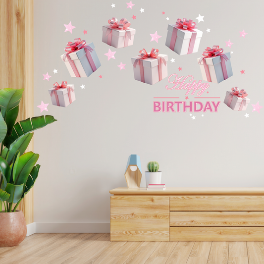 Birthday Sign Writing Kit - Light Pink and White Presents
