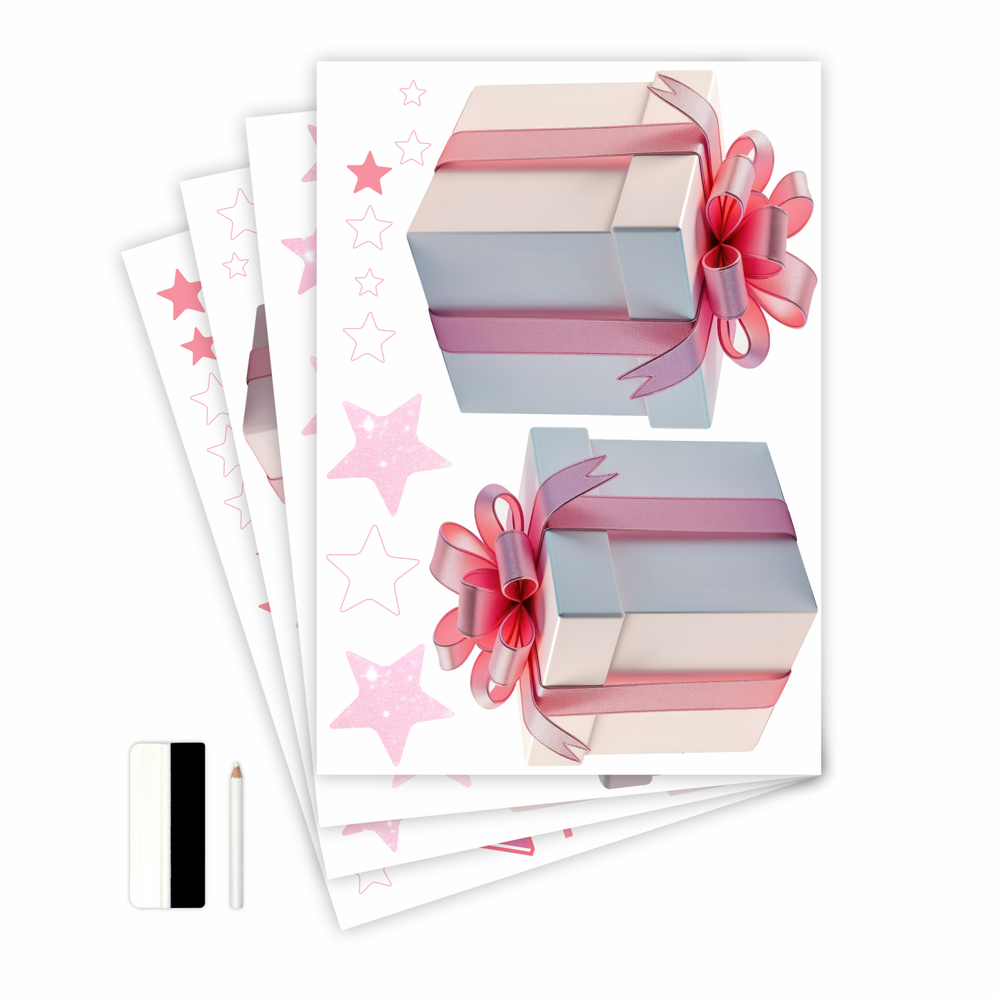 Birthday Sign Writing Kit - Light Pink and White Presents