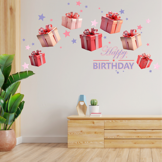 Birthday Sign Writing Kit - Pink and Red Presents