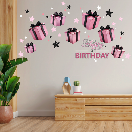 Birthday Sign Writing Kit - Pink and Black Presents