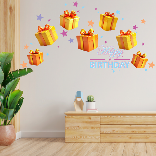Birthday Sign Writing Kit - Yellow and Orange Presents