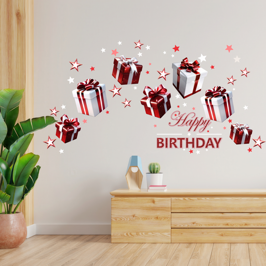 Birthday Sign Writing Kit - Red and White Presents