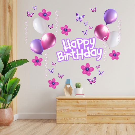 Birthday Sign Writing Kit - Balloons, Flowers and Butterflies