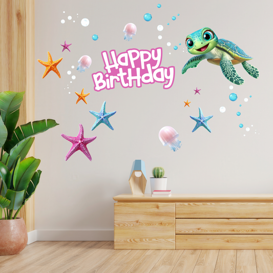 Birthday Sign Writing Kit - Turtle - Pink Theme