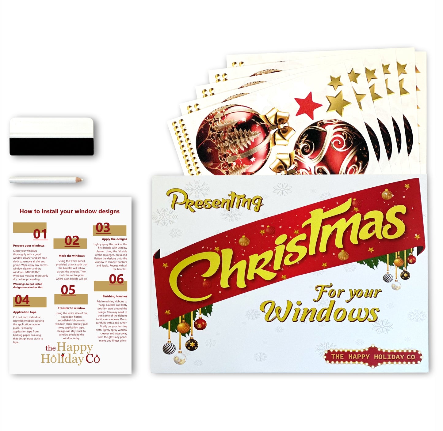 Christmas Sign Writing Kit - Cherry Red & Metallic Gold